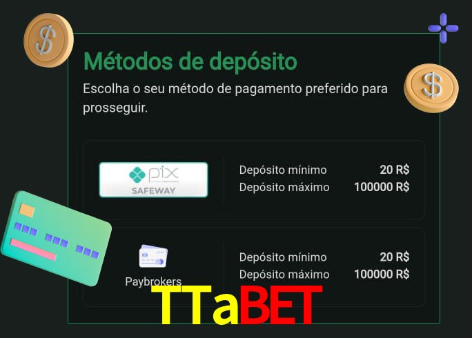 O cassino TTabet oferece uma grande variedade de métodos de pagamento